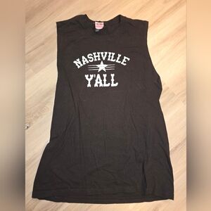Nashville Y'all Sleeveless Black Top